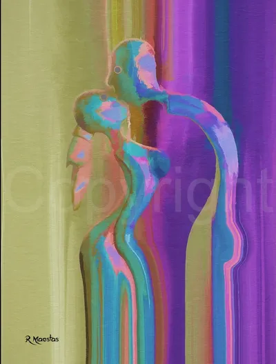 "A Kiss Goodbye"  100% Digital Painting. AI Tools were not used in the creation of this artwork