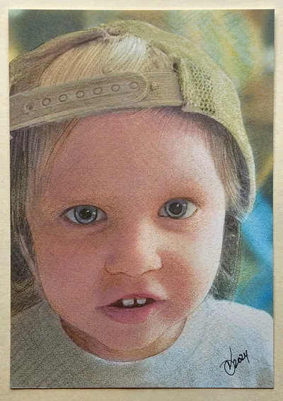 Olivia - colored pencil and ink