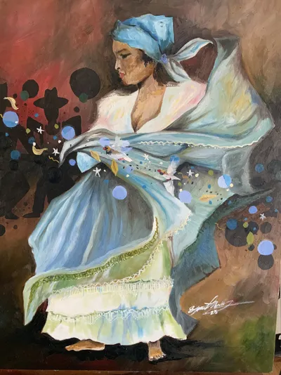 Bomba and plena dancer