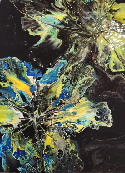 Flowers in Blues and Yellows