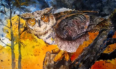 Night Owl: Great Horned Owl at Twilight