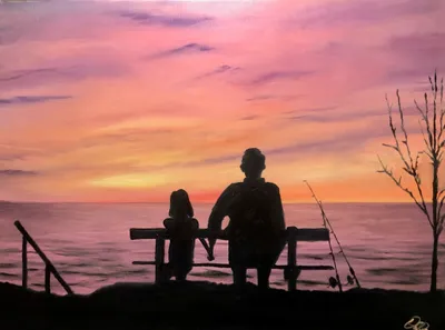 “Fishing With Grandpa” - 18”-24” Oil Painting