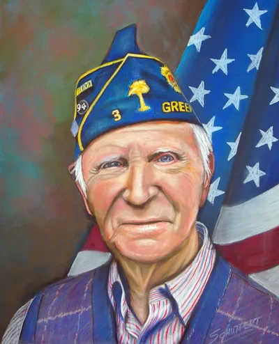 Mr. Bryant, WWII veteran, pastel
