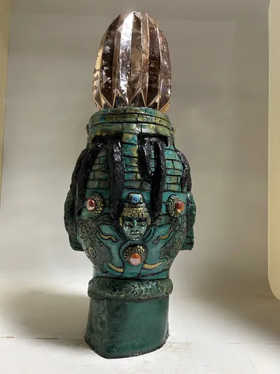 Mayan Warrior Bust/Jar