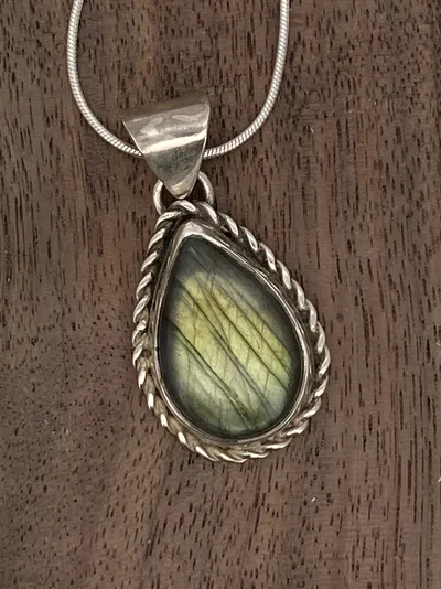 Labradorite and Sterling Silver Pendant