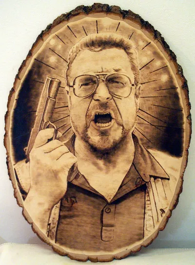 Walter (the Big Lebowski) woodburning