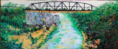 Living in a combat zone. 60" X 25.5"