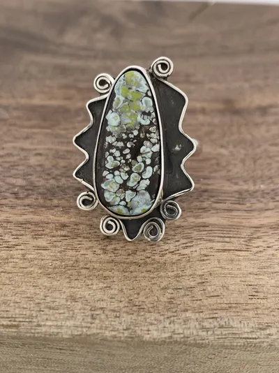 Sterling Silver and Hubei Turquoise Ring