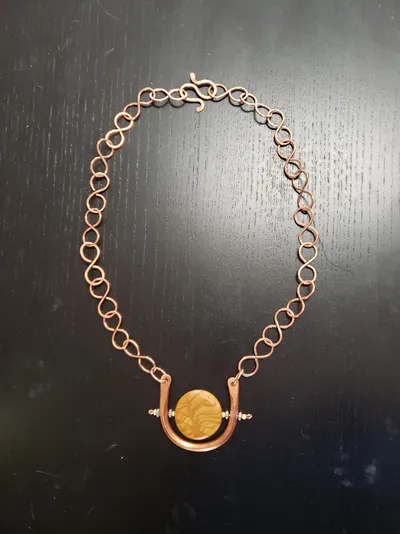 Copper and stone necklace